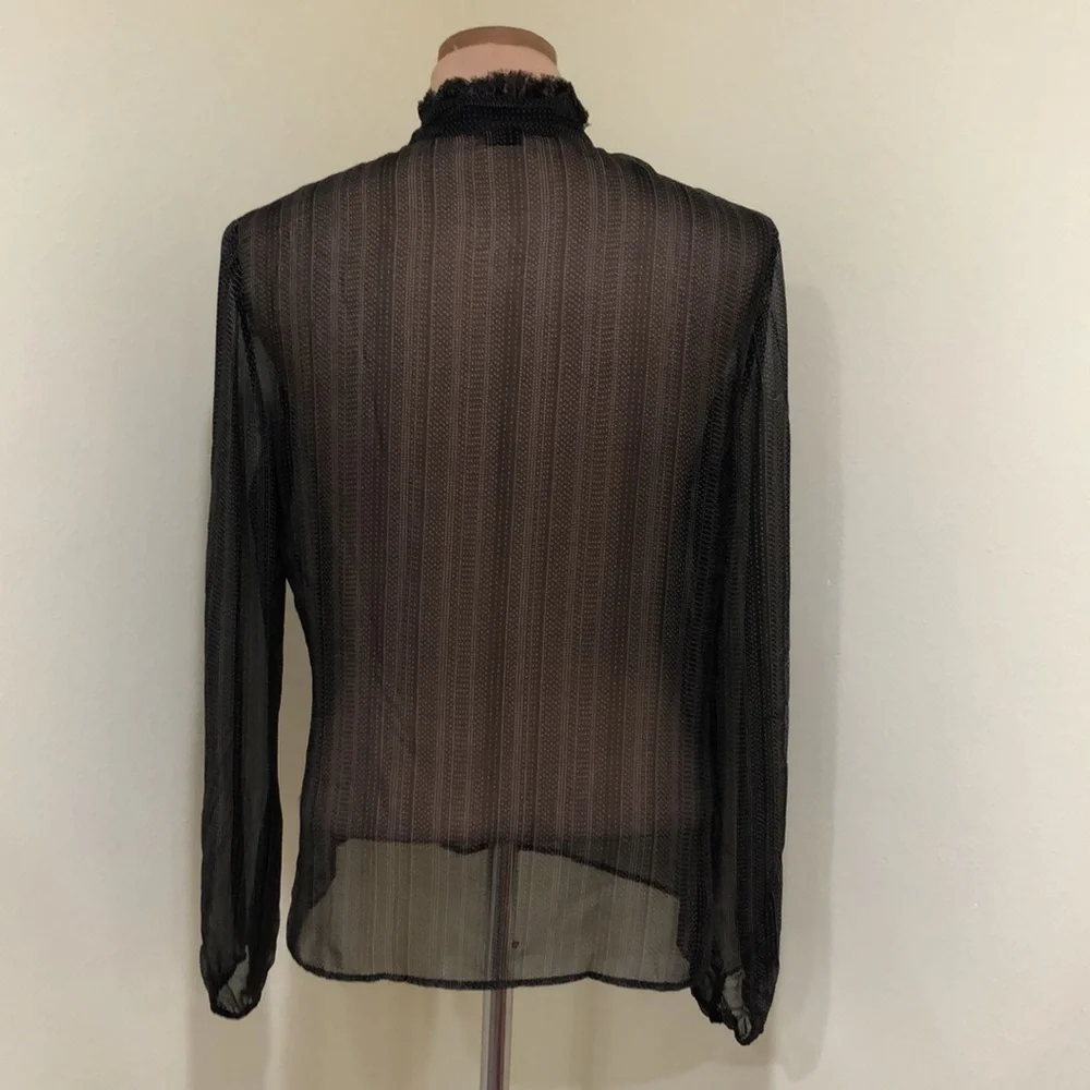 Theory Black Sheer Blouse - Picture 5 of 10